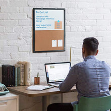 Load image into Gallery viewer, Combination White Board & Bulletin Cork Board 24 x 18 Whiteboard Magnetic, Combo Dry Erase Board with Black Aluminum Frame Hanging Message Board Wall Mounted for Homeschooling, Office, Classroom