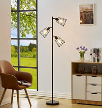 Load image into Gallery viewer, Modern Floor Lamp for Living Room Bright Lighting Tall Stand Up Lamp Farmhouse Rustic Industrial Black Tree Floor Lamps for Bedrooms, Office with Reading Light Standing Lamp