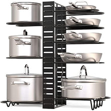 Load image into Gallery viewer, GeekDigg pan organization and storage, adjustable height and position pot rack organizer for cabinet