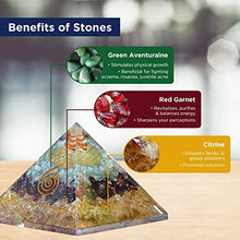 Load image into Gallery viewer, Orgonite Crystal Triple Money Pyramid Energy Generator Promotes Wealth and Prosperity with Green Aventurine, Red Garnet and Citrine – Attract Money and Success with Lucky Orgone Crystals