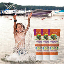 Load image into Gallery viewer, Badger - SPF 30 Kids Sunscreen Cream with Zinc Oxide for Face and Body, Broad Spectrum & Water Resistant Reef Safe Sunscreen, Natural Mineral Sunscreen with Organic Ingredients 2.9 fl oz (3 pack)
