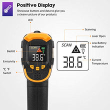 Load image into Gallery viewer, Infrared Thermometer No Touch Digital Laser Temperature Gun with Color Display -58℉~1112℉(-50℃~600℃)Adjustable Emissivity - for Cooking/BBQ/Freezer - Meat Thermometer Included -Non Body Thermometer