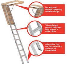 Load image into Gallery viewer, Louisville Ladder 25.5x54 Aluminum Attic Ladder, Type IAA, 375-pound Load Capacity, AA2510,Silver