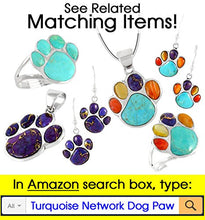 Load image into Gallery viewer, Dog Paw Pendant Necklace 925 Sterling Silver & Genuine Turquoise (20", Turquoise)