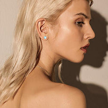 Load image into Gallery viewer, Fansilver 2Pairs Moonstone Stud Earrings for Women Sterling Silver Studs Rainbow Moonstone Earrings 6mm Round Moonstone Earrings Stud for Sensitive Ear Hypoallergenic