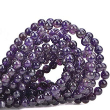 Load image into Gallery viewer, 100Pcs Natural Crystal Beads Stone Gemstone Round Loose Energy Healing Beads with Free Crystal Stretch Cord for Jewelry Making (Amethyst, 8MM)