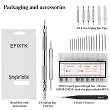 Load image into Gallery viewer, EFIXTK Spring Bar Tool Set with Extra 6 Tips Pins for Watch Wrist Bands Strap Removal Repair Fix Kit,72PCS Extra Watch Pins
