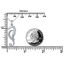 Load image into Gallery viewer, 925 Sterling Silver White Cubic Zirconia Seahorse Charm Pendant Necklace for Women Teen Girls (Pendant Necklace with Gift Box)