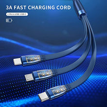Load image into Gallery viewer, CAFELE Multi USB Charging Cable 1-Pack,Retractable 3 in 1 Fast Charger Cord 3A (Total) 3.6 FT with I/TP-C/Micro-USB Port for Most Cell Phones/Tablets/Power Bank/Car Charger/Wall Charger