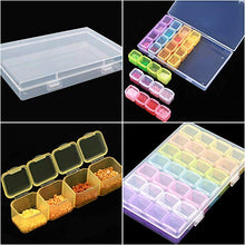 Load image into Gallery viewer, SGHUO 168 Slots 6 Pack 28 Grids Diamond Painting Boxes Diamond Embroidery Storage Cases Accessories Tool Boxes with 400pcs Label Stickers for DIY Art Craft, Beads, Seeds, Multicolour