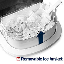 Load image into Gallery viewer, Euhomy Ice Maker Machine Countertop, 26 lbs in 24 Hours, 9 Cubes Ready in 6 Mins, Electric Ice Maker and Compact Potable Ice Maker with Ice Scoop and Basket. Perfect for Home/Kitchen/Office.(Silver)