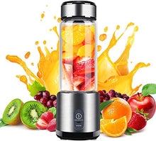 Load image into Gallery viewer, Portable Blender, Stainless Steel and Glass Body, Electric Juicer Cup Personal Size with USB Rechargeable, Mini Juice Mixer for Shakes Smoothies Home Outdoor