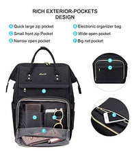 Load image into Gallery viewer, Laptop Backpack Women Teacher Backpack 15.6 Inch Womens Work Bag Purse Water-Resistant Business Travel Backpack with USB Charging Port, Luggage Strap, Anti-Theif Pocket, Tablet Pocket (Black)