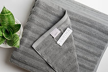 Load image into Gallery viewer, Nutrl Home Classic Bath Towel Set - Antimicrobial 100% Supima Cotton (Grey) Premium Luxury Bath, Hand, Washcloth Towels Perfect for Hotels, Travel, Bathrooms, Spa, and Gym