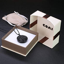 Load image into Gallery viewer, COAI Adjustable Black Obsidian Stone Archangel Mens Womens Saint Micheal Pendant Necklace