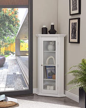 Load image into Gallery viewer, Kings Brand Furniture - Corner Curio Storage Cabinet with Glass Door, White Finish