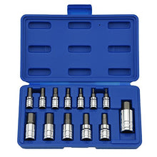 Load image into Gallery viewer, NEIKO 10074A Metric Hex Bit Socket Set | 13-Piece Set | S2 and Cr-V Steel | 1/4-Inch, 3/8-Inch and 1/2-Inch Drive | 2mm to 14mm