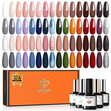 Load image into Gallery viewer, Modelones Gel Nail Polish Kit- Gel Polish 36 Pcs Brown Nude Pink Blue Nail Gel Polish Set 7ML Soak Off Glitter Starter Gel Nail Kit with Nail Primer Matte Glossy Top Base Coat Holiday Christmas Gift