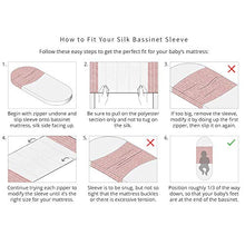 Load image into Gallery viewer, SLEEPY SILK - 25 Momme Mulberry Silk Sleeve for Bassinets | No More Baby Bald Spots or Newborn Hair Loss | Hypoallergenic and Perfect for Sensitive Skin | SIDS Safe Design | Sky Blue Arrows