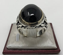 Load image into Gallery viewer, KAR 925K Stamped Sterling Silver Black Onyx Men's Ring I1I (11)