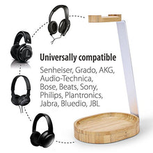 Load image into Gallery viewer, Avantree Universal Wooden & Aluminum Headphone Stand Hanger with Cable Holder, Sturdy Desk Headset Mount Rack for Sony, Bose, Shure, Jabra, JBL, AKG, Gaming Headphones Display - TR902