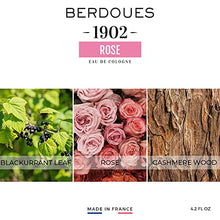 Load image into Gallery viewer, BERDOUES 1902 Rose Eau de Cologne | Floral Scent Made in France | Spray Fragrance for Men and Women with Bergamot, Rose & Cashmere wood | Luxury Unisex Perfume with Premium Quality Ingredients, 4.2 fl.oz.