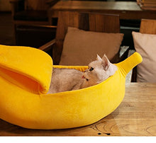 Load image into Gallery viewer, · Petgrow · Banana Cat Bed Cave Extra Large Size, Pet Bed Sofa Soft Cat Cuddle Bed House, Lovely Pet Supplies for Rabbits Small Dogs Cats Kittens Bed, Yellow
