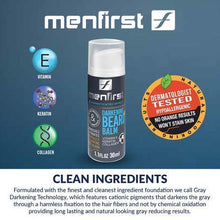 Load image into Gallery viewer, MENFIRST Gradual Gray Beard Wash and Darkening Balm Bundle, Dermatology Tested with Keratin Collagen, White Hair Removal