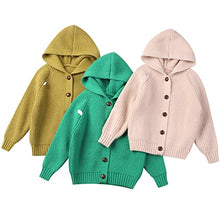 Load image into Gallery viewer, AUTWARM Kids Children Girls Open Front Button Down Hooded Neck Hoodies Cardigans Sweater for 4-12Years (as1, Age, 4_Years, 5_Years, Pink, 2)…
