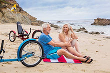 Load image into Gallery viewer, Mobo Cruiser Triton Pro Recumbent Trike. Adult Beach Cruiser Tricycle for Women & Men. Petal 3-Wheel Bike , Red, 28 x 29 x 48 inches (61” extended)