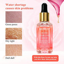 Load image into Gallery viewer, Rose Face Serum, BREYLEE Moisturizing Serum Hydrating Face Serum Rose Essence with Rose Petals Extract Hyaluronic Acid Trehalose B5 Vitamin Alcohol Free Facial Skin Care(17ml,0.6fl oz)