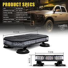 Load image into Gallery viewer, Xprite LED Rooftop Strobe Beacon Lights, Magnetic Base Emergency Traffic Hazard Warning Caution Lightbar w/ 38 Flashing Modes & Controller, for Construction Vehicles Snowplow Mail Trucks - White Amber