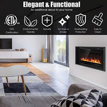 Load image into Gallery viewer, Tangkula 36" Electric Fireplace, in-Wall Recessed and Wall Mounted 750 W / 1500 W Fireplace Heater, Touch Screen Control Panel, 9 Flamer Color, Temperature Control & Timer Crystal Heater (36 inches)
