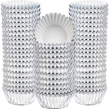 Load image into Gallery viewer, Sumind 400 Pieces Mini Cupcake Cup Liners, Foil Baking Cups, Foil Cupcake Liners for Baking Muffin and Cupcakes (Silver)