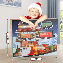 Load image into Gallery viewer, Lucky Doug Christmas Train Toys Set Around Tree for Kids, Electric Train Set with Light & Sounds Include 4 Cars and 10 Tracks, Christmas Trains Sets Gift for 2 3 4 5 6 Years Old Boys Girls Toddlers