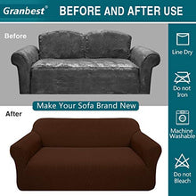 Load image into Gallery viewer, Granbest High Stretch Couch Cover 1-Piece Stylish Sofa Covers for 3 Cushion Couch Jacquard Sofa Slipcover Living Room Furniture Protector for Dogs Pets (Large, Chocolate)