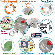 Load image into Gallery viewer, Soft Baby Cloth Book,Crinkle Elephant Fabric Infant Books Teething Teether Toys Education Bunny Toy for Babies Toddler 1 Year Old Boy Girl &Up,Stuffed Farm Animal Jungle Plush Book Touch and Feel Toy