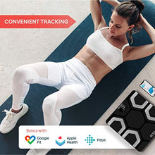 Load image into Gallery viewer, INEVIFIT EROS Bluetooth Body Fat Scale Smart BMI Highly Accurate Digital Bathroom Body Composition Analyzer with Wireless Smartphone APP 400 lbs 11.8 x 11.8 inch (Black)