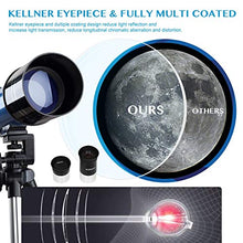 Load image into Gallery viewer, Aomekie Kids Telescope for Adults Astronomy Beginners 70mm Refractor Telescopes with Adjustable 51inch Tripod Phone Adapter Finderscope Erect-Image Diagonal and Moon Filter