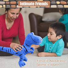 Load image into Gallery viewer, HCdoujoy Big Blue Plush Dinosaur Toy, Plush Dinosaur Animal Stuffed Toy, Tyrannosaurus Rex Dinosaur Toy for Baby Girl Boy Kids Birthday Gifts, Halloween, Christmas Children's Day Gifts 14.3×5.5×20"