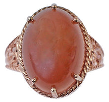 Load image into Gallery viewer, Carillon Chocolate Moonstone Natural Gemstone Oval Shape 925 Sterling Silver (Rose Gold Plated) Ring For Women for Men | Size: 4 to 10