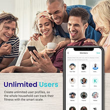 Load image into Gallery viewer, Etekcity Scales for Body Weight, Bathroom Digital Weight and Body Fat Scale for BMI, Rechargeable Smart Bluetooth Body Composition Analyzer, Sync Data with Other Fitness Apps Black 11.8x11.8 Inch