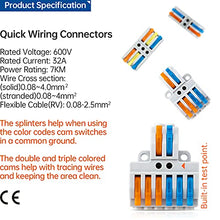Load image into Gallery viewer, GKEEMARS 65 Pcs Compact Splicing Wire Connectors Assortment Pack Lever Connector Kit, Quick Wiring Connector for AWG 28-12