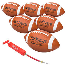 Load image into Gallery viewer, GoSports Rubber Footballs - 6 Pack of Youth Size Balls with Pump & Carrying Bag