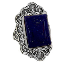 Load image into Gallery viewer, NOVICA Lapis Lazuli .925 Sterling Silver Cocktail Ring 'Starry Splendor'