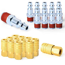 Load image into Gallery viewer, GASHER 1/4-Inch Brass Industrial Coupler,1/4 Inch NPT Threads Size, Quick Connect Air Coupler & Air Plug