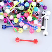 Load image into Gallery viewer, CrazyPiercing Wholesale 14g Tongue Rings Barbells Assorted Colors 110 PCS Acrylic Ball