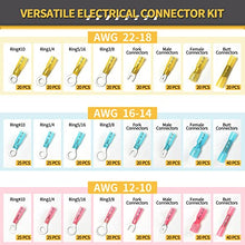 Load image into Gallery viewer, 540PCS Marine Grade Heat Shrink Wire Connectors - Sopoby Electrical Connectors Kit of Tinned Red Copper, AWG 22-10 Waterproof Crimp connectors terminals Insulated Ring Fork Spade Butt Splices