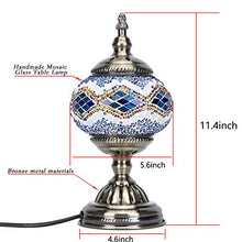 Load image into Gallery viewer, Mosaic Lamp-Handmade Turkish Mosaic Table Lamp with Mosaic Lantern,Bronze Base,Unique Table Lamp for Room Decoration