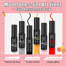 Load image into Gallery viewer, Modelones 6 Colors Gel Liner Nail Art Set-8ml & 36 Pcs Brown Nude Pink Blue Nail Gel Polish Set 7ML